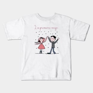 La première neige - The first snow Kids T-Shirt